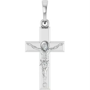 Sterling Silver Crucifix Necklace - 18 Inch Chain